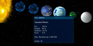 Systemansicht mit Kriegsnebel